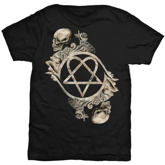 Him - Bone Sculpture Heren T-shirt - S - Zwart