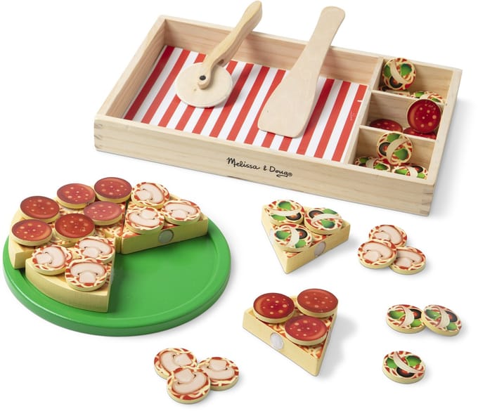 Spinmaster Melissa & Doug - Wooden Pizza Party Baby- en peuterspeelgoed Badspeelgoed Houten speelgoed