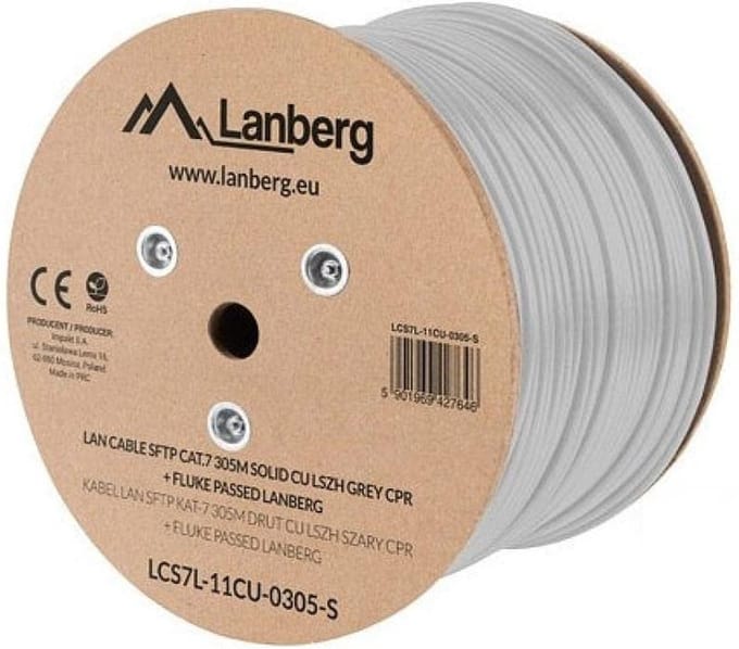 Lanberg bulk cable - 305 m - pantone cool grey 5C - Grijs