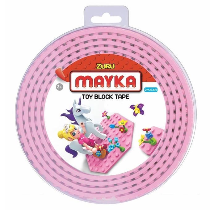 Mayka bouwblokjes tape roze - 2 meter / 2 studs