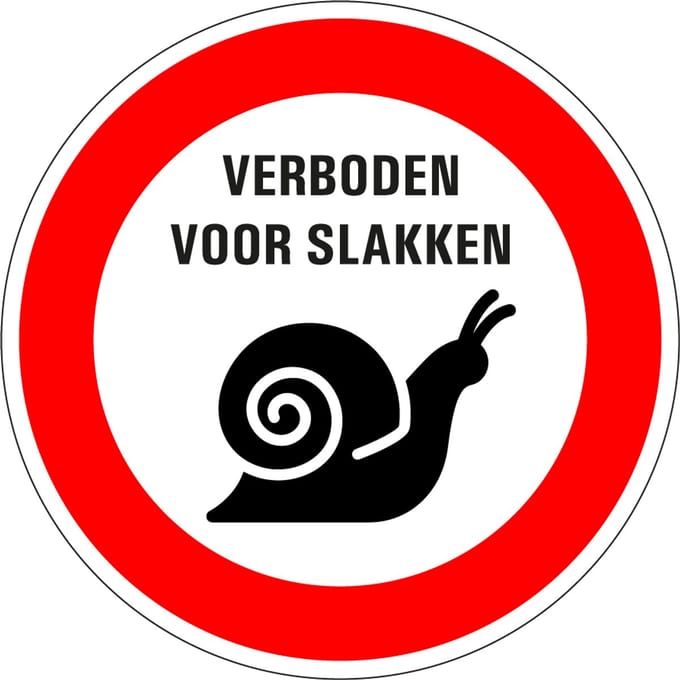 Verboden voor slakken bord - kunststof 200 mm
