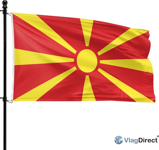 VlagDirect - Macedonische vlag - Macedonië vlag - 90 x 150 cm