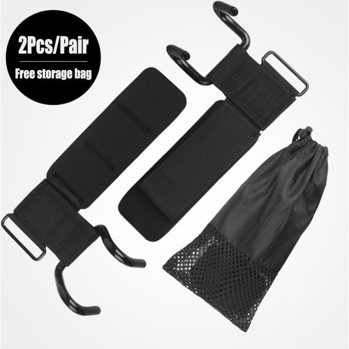 2 Stuks Gewichthefhaak Grips met Polsbanden Hand-Stang Polsband Gym Fitness Haak Gewichtband Pull-Ups Powerlifting Handschoenen zwart