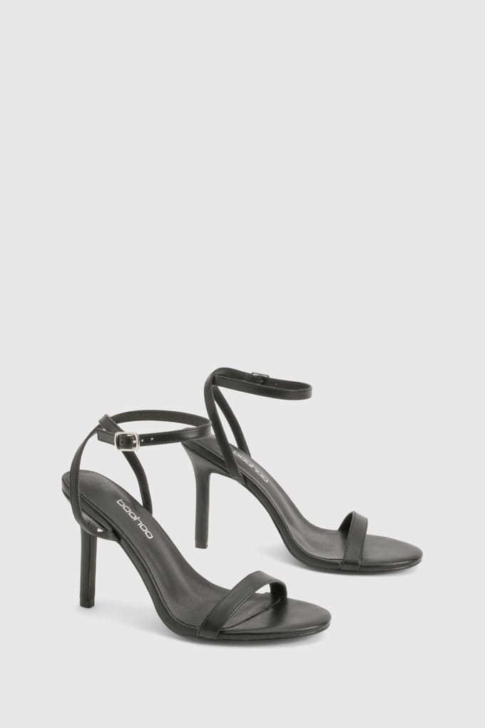 boohoo Dames Barely There Heels | Zwart | Maat: 40