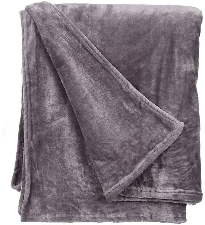 Giftdecor Fleece deken/plaid - lichtgrijs - polyester - 130 x 160 cm - Fluffy/zachte stof