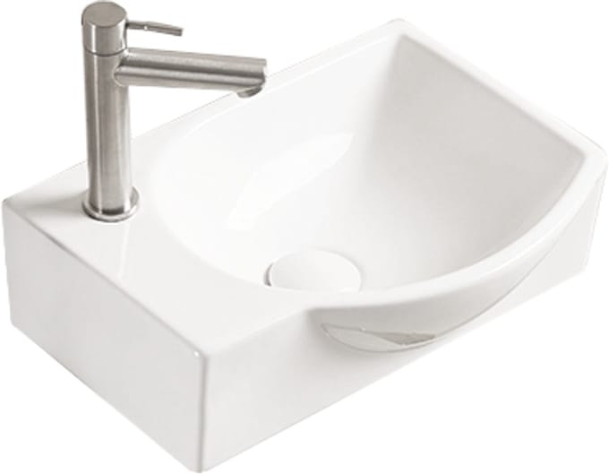 Mexen Mista waskom rechts 40 x 28 cm, wit - 22174000R