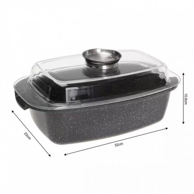 Kinghoff 1608 - Braadpan - Marmer - met deksel - 5.5 liter