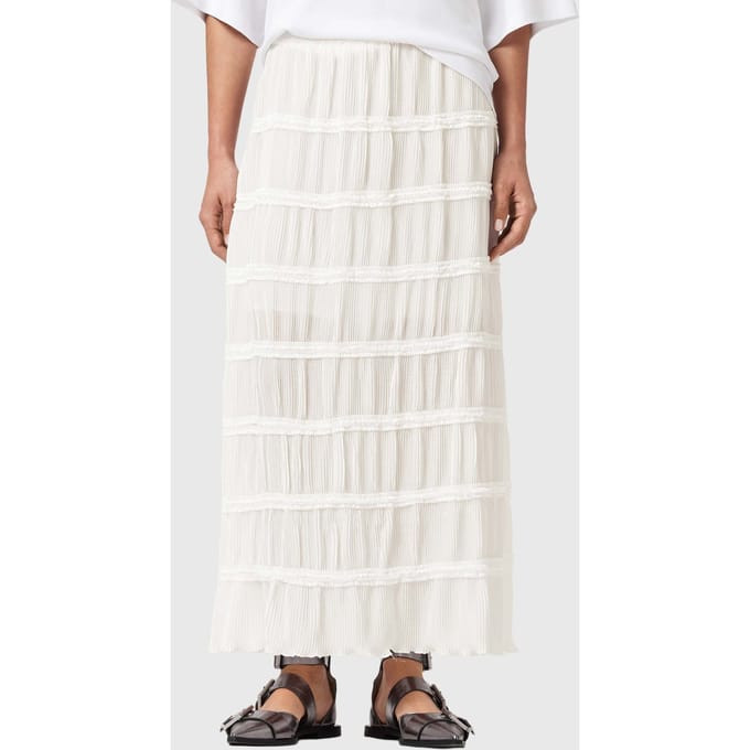 AllSaints Lila Skirt White Größe: 2 | Maxiröcke Outlet | Damen | Weiß