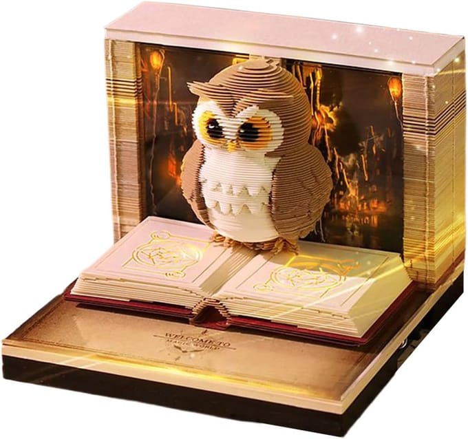 3D Kalender Blok - Uil Notitieblok - Bureau Decoratie - Dynamische Visuele Interactie - 85 x 85 cm - Niet gespecificeerd