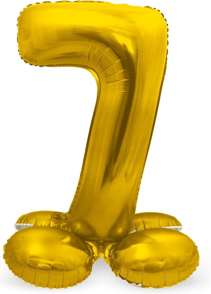 Folat - Cijfer 7 Goud met standaard - 72 cm