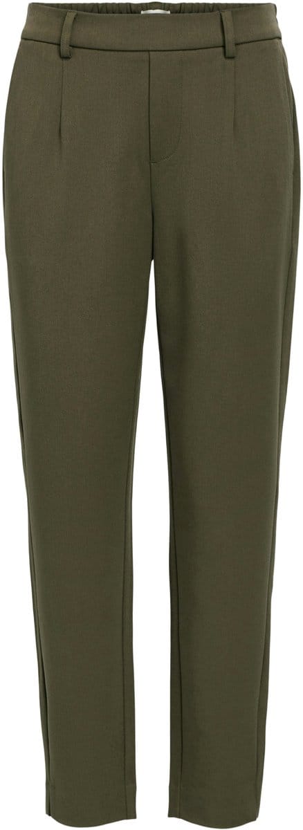 Object groene dames broek   Slim Fit   Steekzakken   Elastische boord   Duurzaam   Regular waist Groen 34