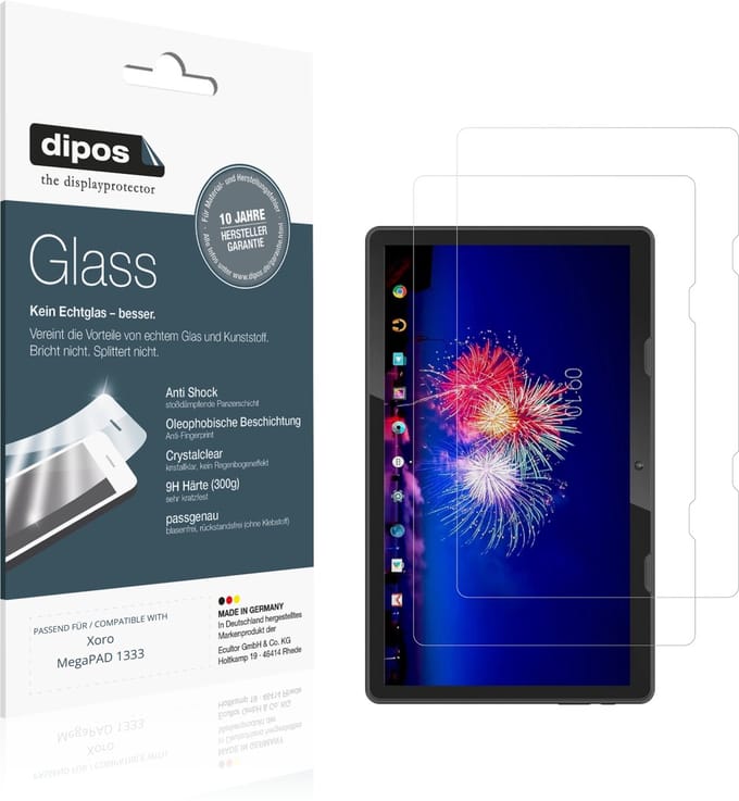 dipos – 2x Pantserfolie geschikt voor Xoro MegaPAD 1333 | 9H Screenprotector