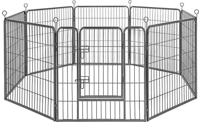 Bobbel Home - 8-hoekig Hondenhok - Inclusief deur - Grijs
