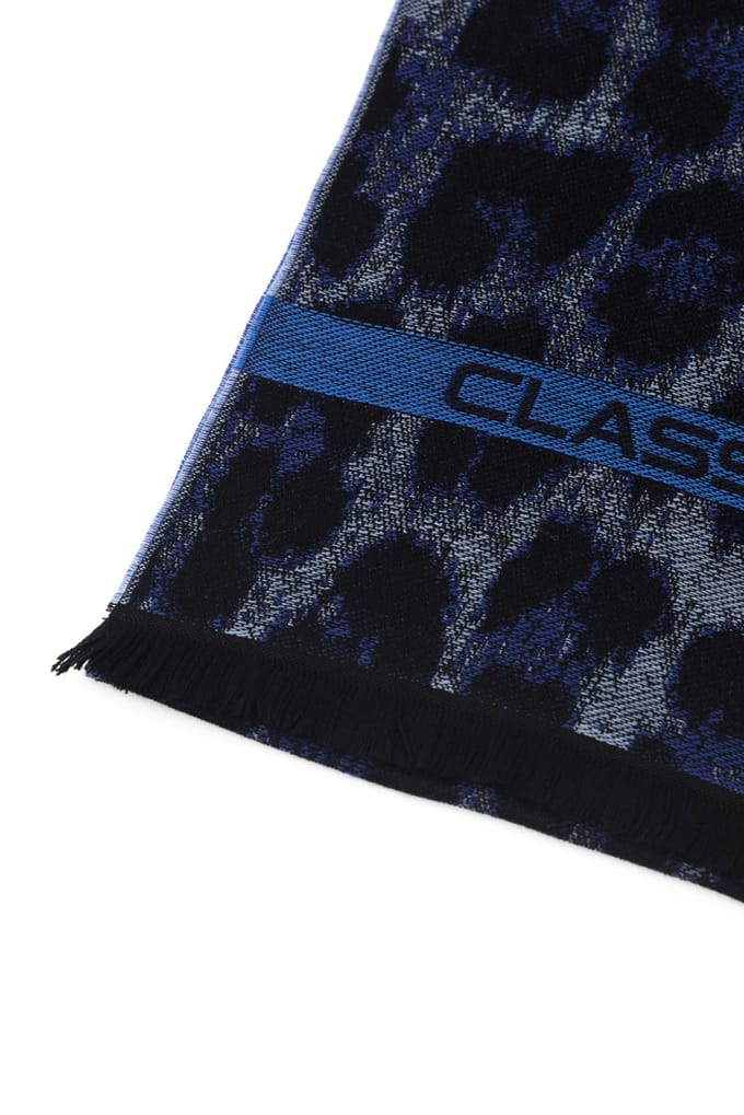 Cavalli Class Heren Blauwe Wol Sjaal