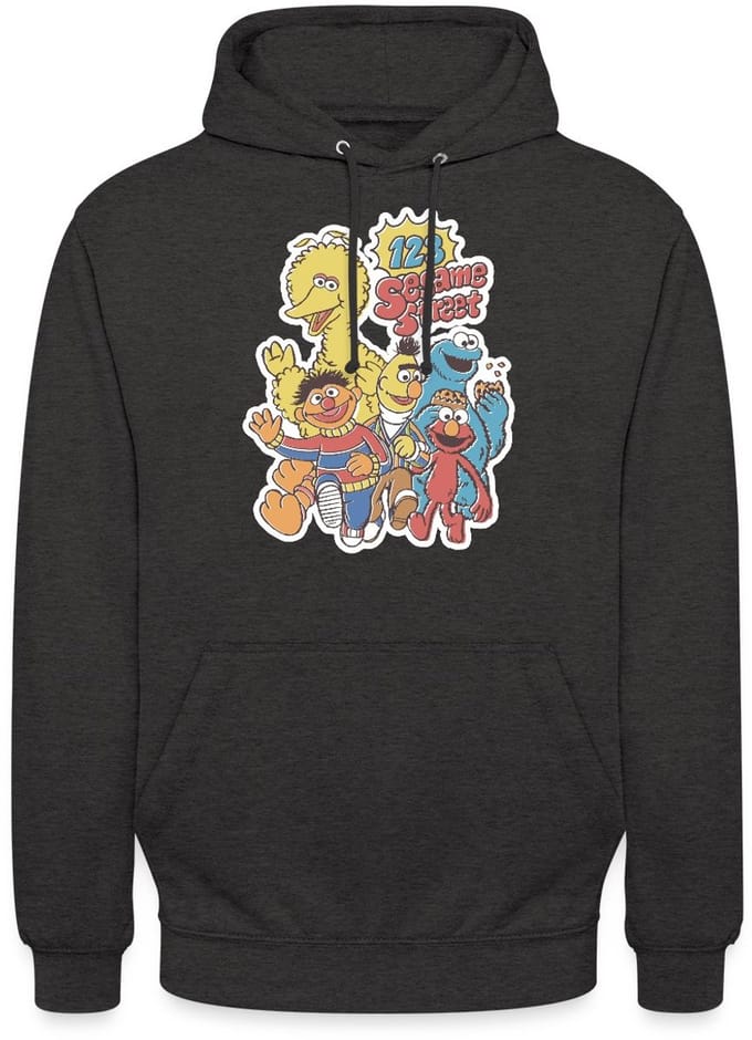 Sesamstraat 123 Sesame Street Groep Hoodie Unisex