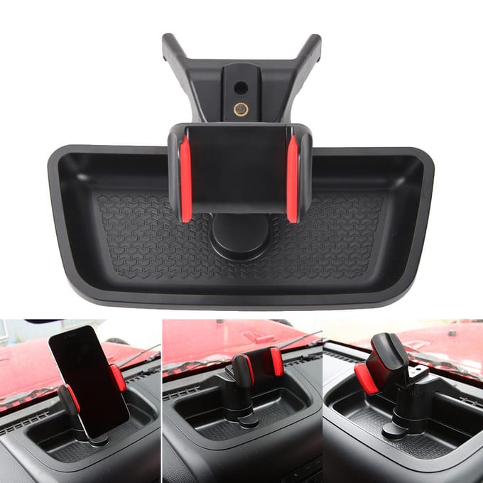 Mobiele telefoonhouder Autohouder Draaibare telefoonhouder voor Jeep Wrangler JK black