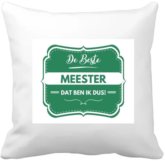 Akyol - de beste meester Kussen hoes - Meester - beste meester - school - verjaardagscadeau - afscheidscadeau - 40 bij 40 cm