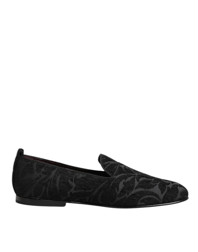 Dolce & Gabbana Zwarte Brokaat Instapschoenen voor Mannen