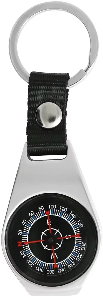 Kompas sleutelhanger - Survival tool - Kampeer gadget - Sleutelaccessoire - Compass keychain - Cadeau - Zinklegering - Jonyx