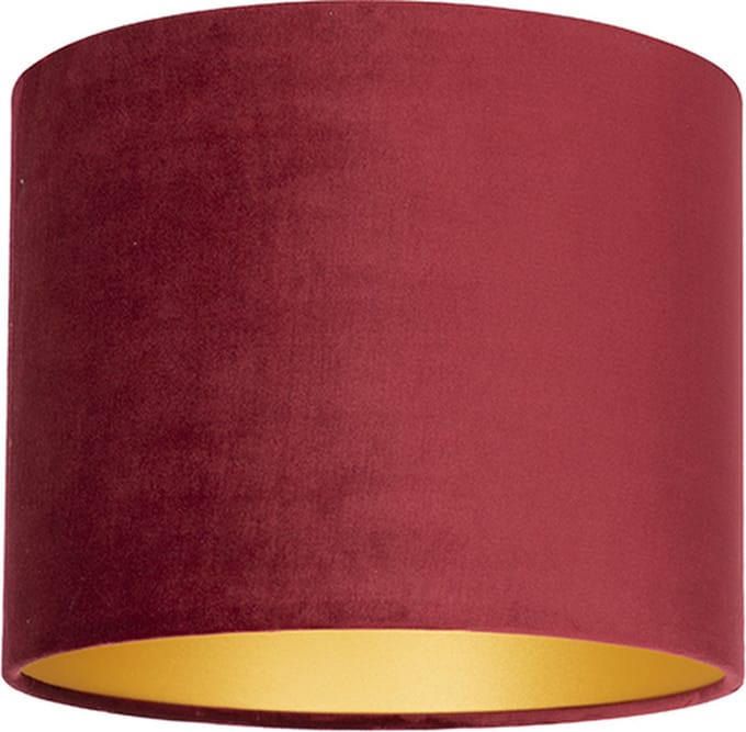 Uniqq Lampenkap velours rood Ø 40 cm – 30 cm hoog