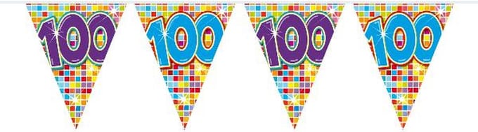 Folat - Vlaggenlijn Birthday Blocks 100 Jaar - 6 meter