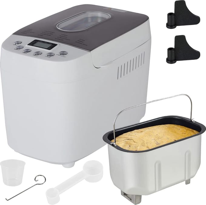 DailySupplies® Broodbakmachine met 19 Programma's en Timer - Broodmachine - Broodbakmachines - Voor Broodmix - 1500Gram - Wit