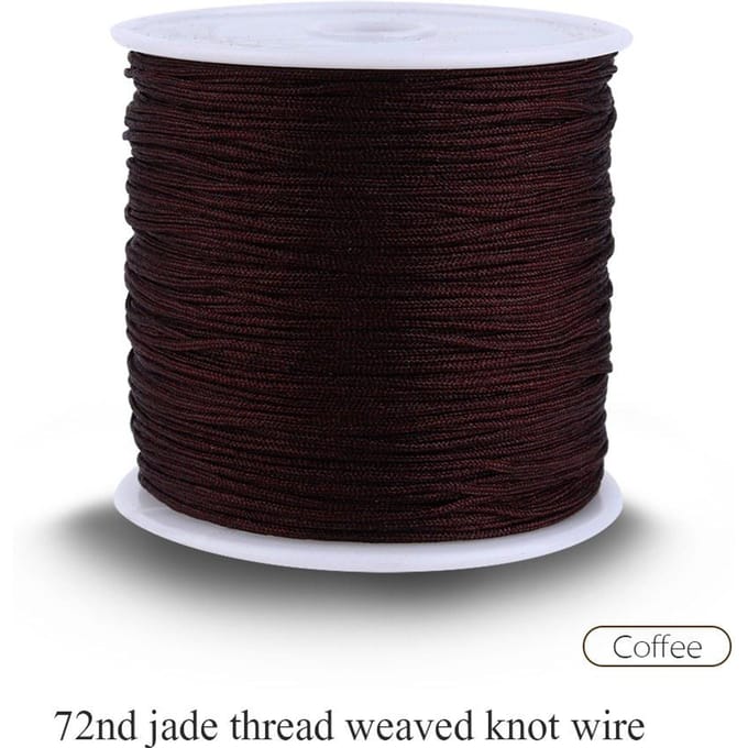 100M x 0.8mm Nylon Chinees Knoopkoord Rattail Macrame Shamballa Draad String Koffie black