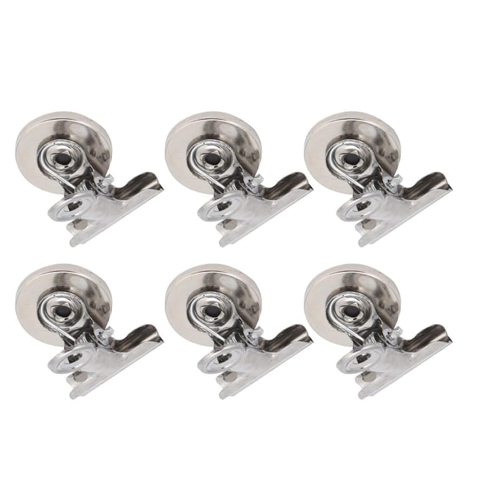 5 Stuks Magnetische Klemmen Rond Roestvrij Staal Vernikkeld Krachtige Magneet Bevestigingsset(Zilver )