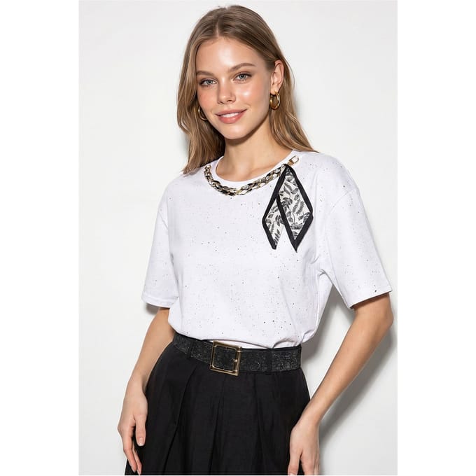 Oversized Katoenen Jersey T-shirt met Ronde Hals