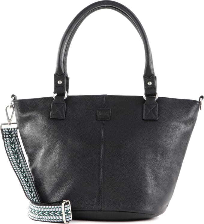 FREDsBRUDER Leren Schoudertas Triangle Shopper Black Zwart