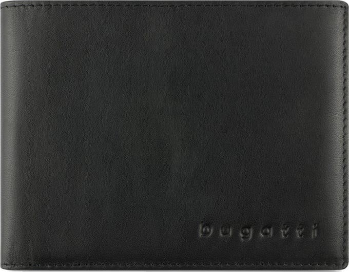 Bugatti Super Slim Portemonnee RFID-bescherming Leer 12 cm - Jongens - Horizontaal - schwarz
