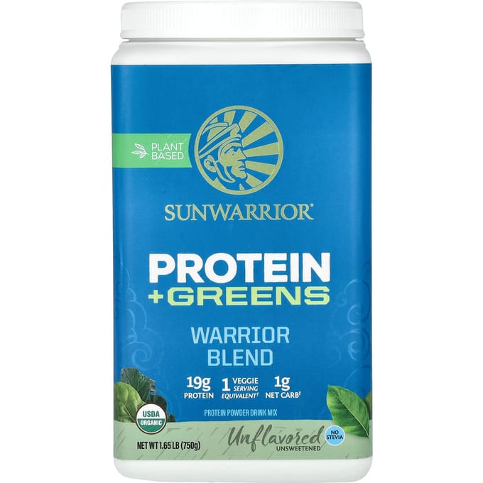 Sunwarrior Warrior Blend + Greens Organic (750g) Unflavoured - Eiwitten - Veganistisch eiwit