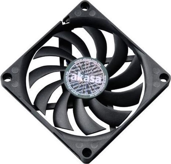 Akasa AK-FN076 Slimline PC-ventilator Zwart (b x h x d) 80 x 80 x 10.8 mm