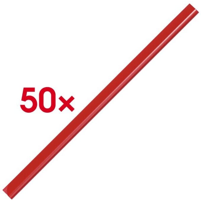 DURABLE klemrug, kunststof, 50-60 vellen, 50 st., rood