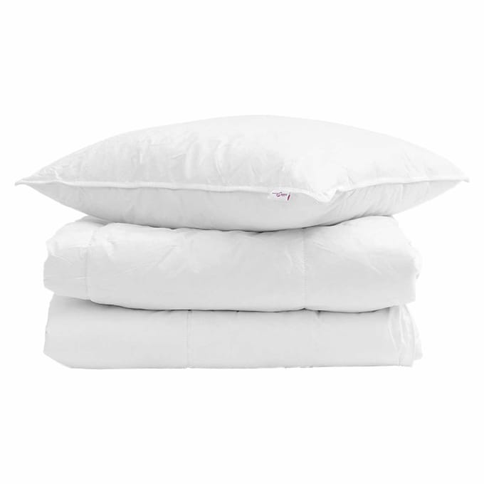 vidaXL - Winter - Duvet - met - kussen - 2 - st - Wit - Donsveer