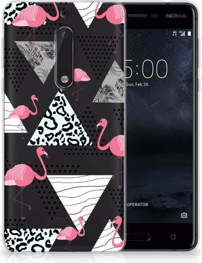 Nokia 5 TPU Hoesje Flamingo Triangle