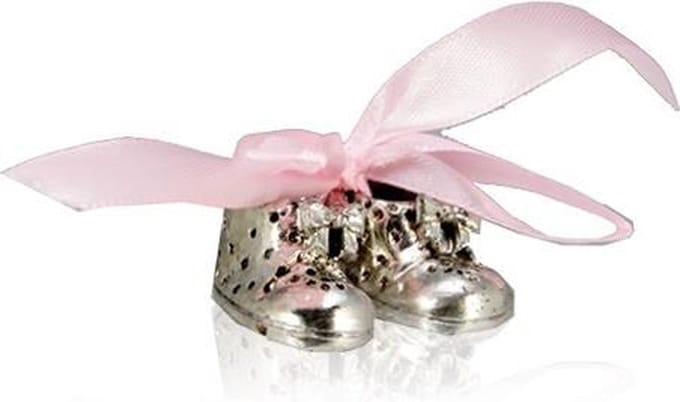 New Dutch - geboorte schoentjes - roze - polystone - meisje - 3cm