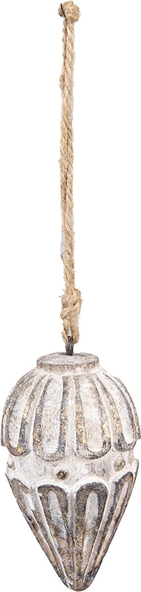 Clayre & Eef Kersthanger Ø 6x11 cm Beige Bruin Hout