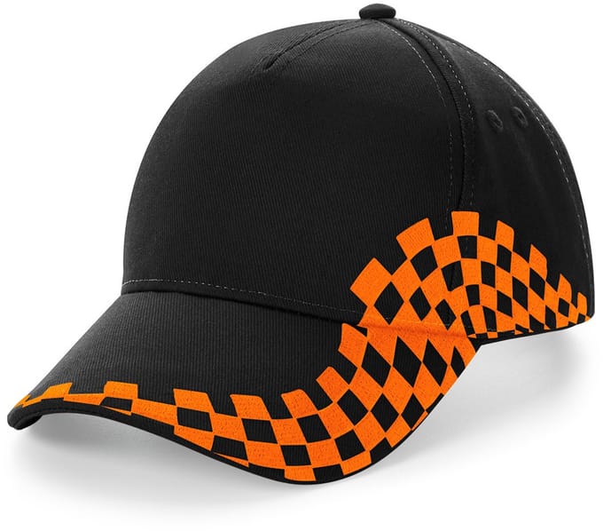 Beechfield Grand Prix Cap B159 - Black / Orange - One size