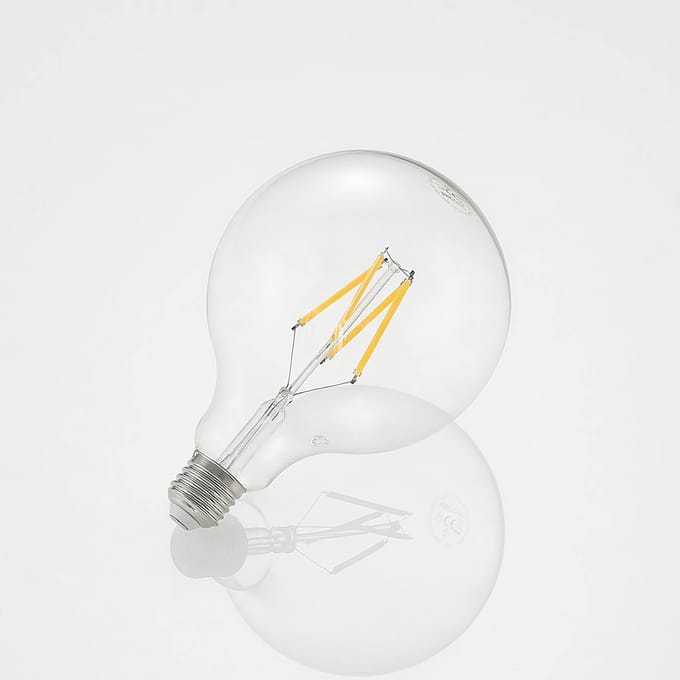Arcchio LED filament lamp G125 E27, 8 W, 2.700 K, heldere gloeilamp, dimbaar