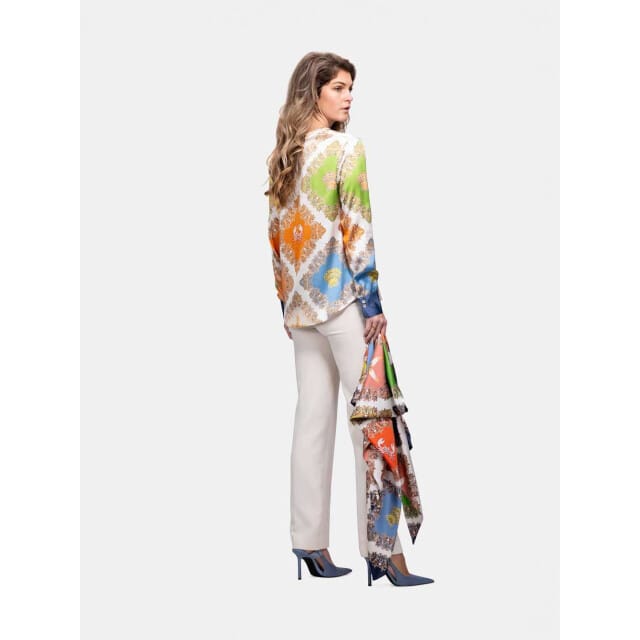 Mucho Gusto Zijden blouse monza ocean paisley patchwork