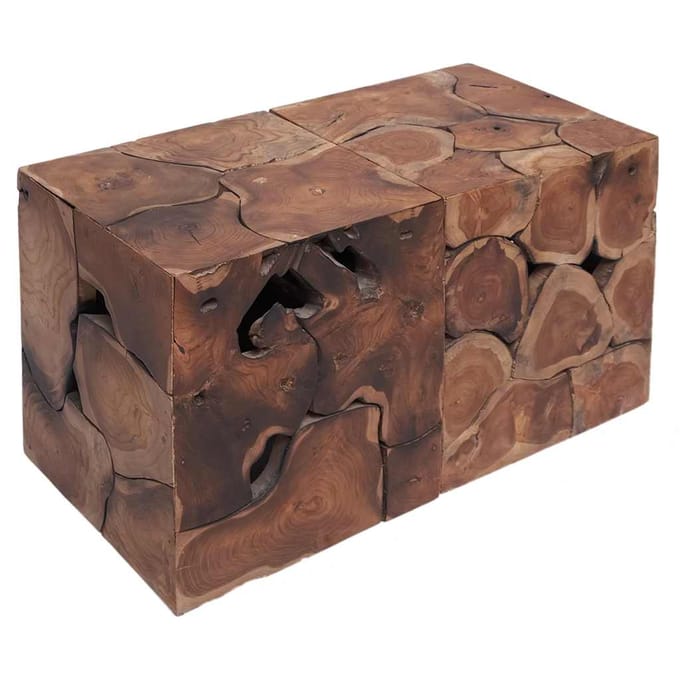 vidaXL - Krukken - 2 - st. - 40x40x45 - cm - massief - teakhout - bruin