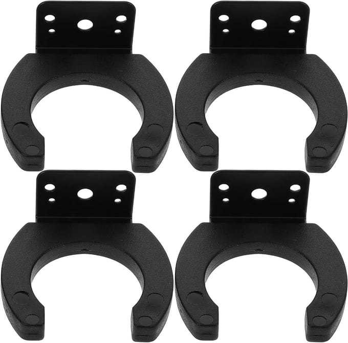 ibasenice 4Pcs Hanger Bracket Accessories Holder Wall Microphone Stand Microphone Radio Microphone Hanger Clips Mic Pendants Black Plastic