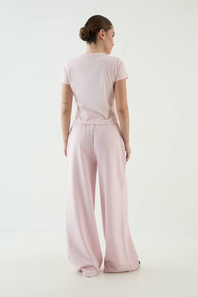 Dames Dsgn Studio Applique Fitted T-shirt | Light Pink | Maat: 3XL