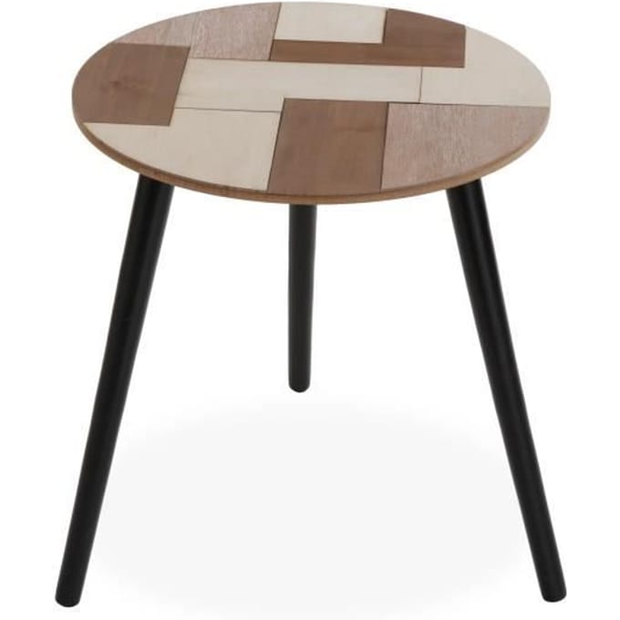Table d'appoint pour le salon Berat - 50 x 44 x 44 cm - Table basse auxiliaire en Bois - Marron et noir - Versa noir