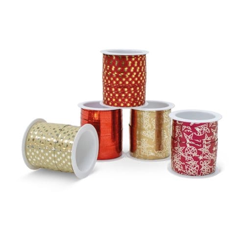 Kerst sierlint wonderfull x-mas, 5 mm x 10 m, assorti