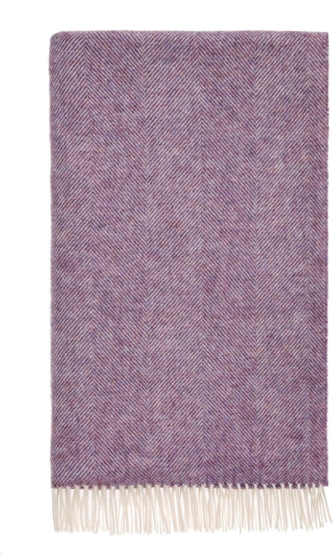 Plaid Visgraat Paars Lavendel - Shetland Lamswol - 140x185 - Bronte by Moon