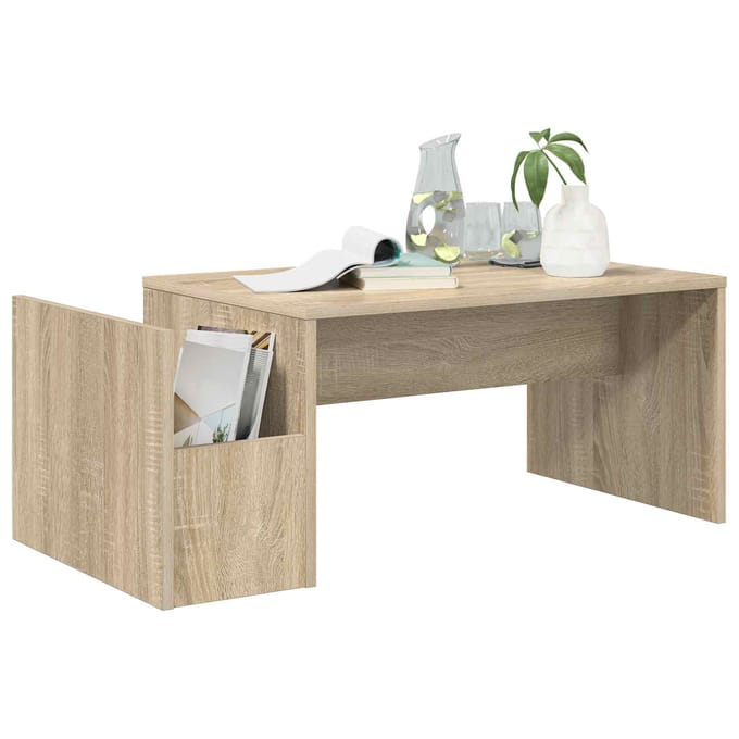 vidaXL - Salontafel - Sonoma - Eik - 90 - x - 45 - x - 35 - cm - Bewerkt - hout