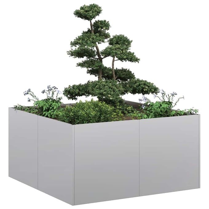 vidaXL - Plantenbak - 80x80x40 - cm - gegalvaniseerd - staal