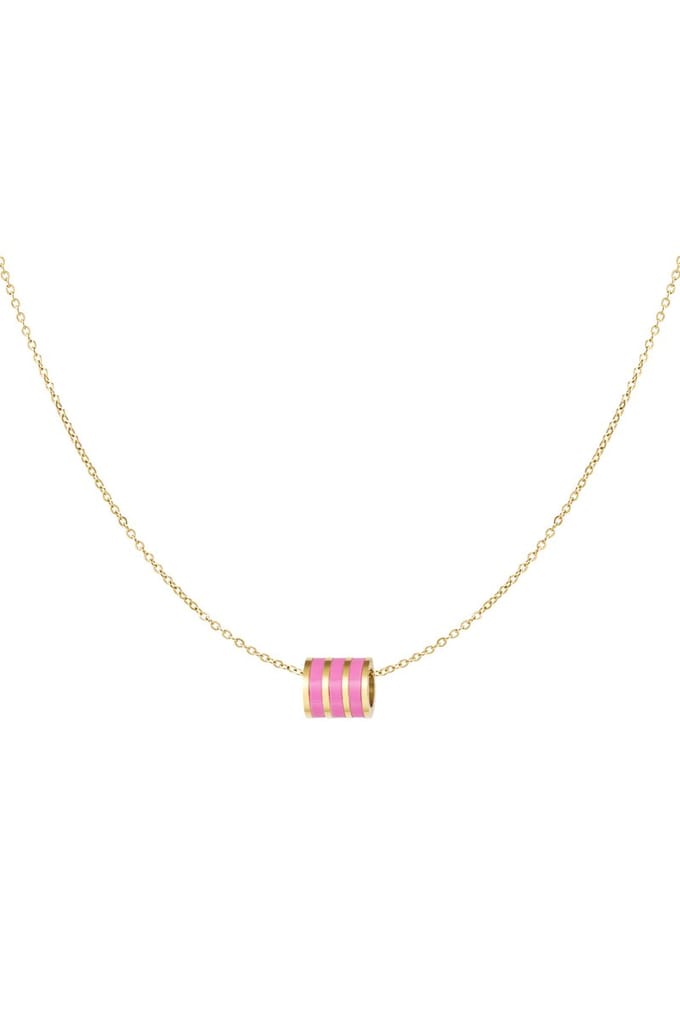 Goudkleurige Ketting Bedel - Roze/Goud
